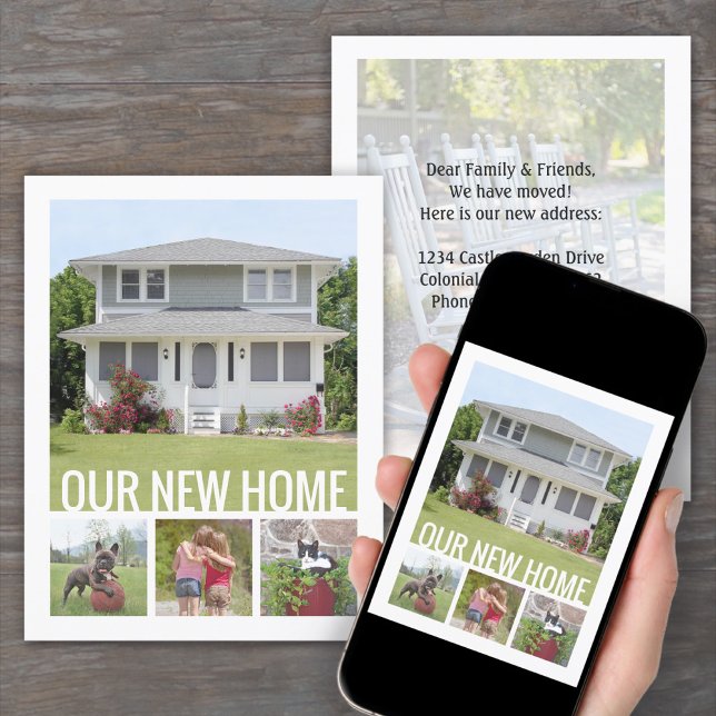 Faire-part Tout texte Changement d'adresse 5 Collage de photo (Créateur téléchargé)