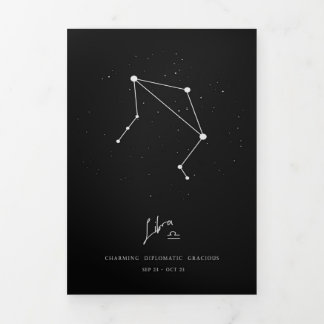 Faire-part Trois Volets Belle Libra Zodiac - Belle Libra Zodiac Lover Cade