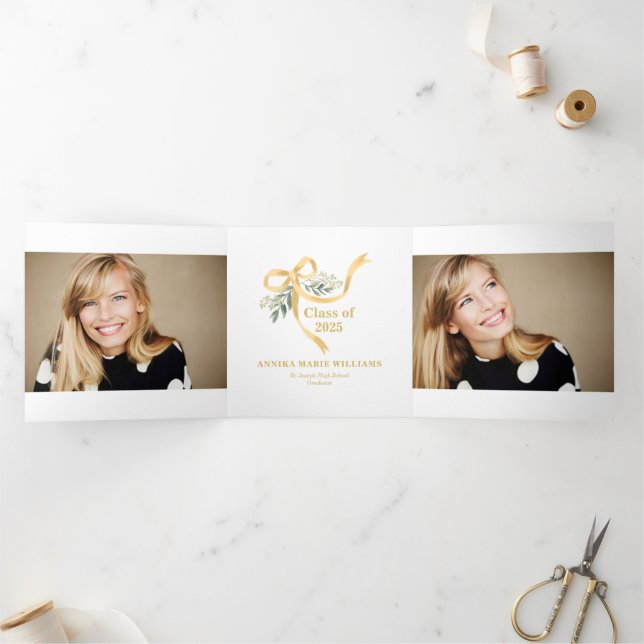 Faire-part Trois Volets Diplômé de la Bow Multi Photo 2025 (Intérieur)