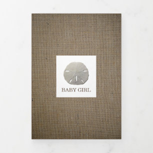 Faire-part Trois Volets Dollars de sable & Burlap, 4 photo Collage de phot
