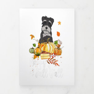 Faire-part Trois Volets Happy Fall Yall Schnauzer Chien Thanksgiving