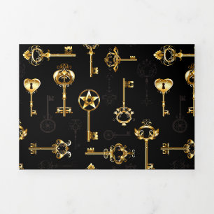 Faire-part Trois Volets Les Patters de Seamless avec Golden Keys
