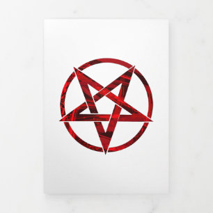 Faire-part Trois Volets Pentagramme du Diable Rouge
