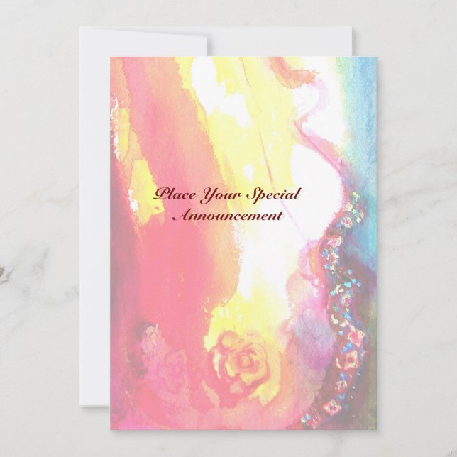 Faire-part TROISIÈME MASQUE ,bal masqué ,or rouge jaune bleu (Devant)