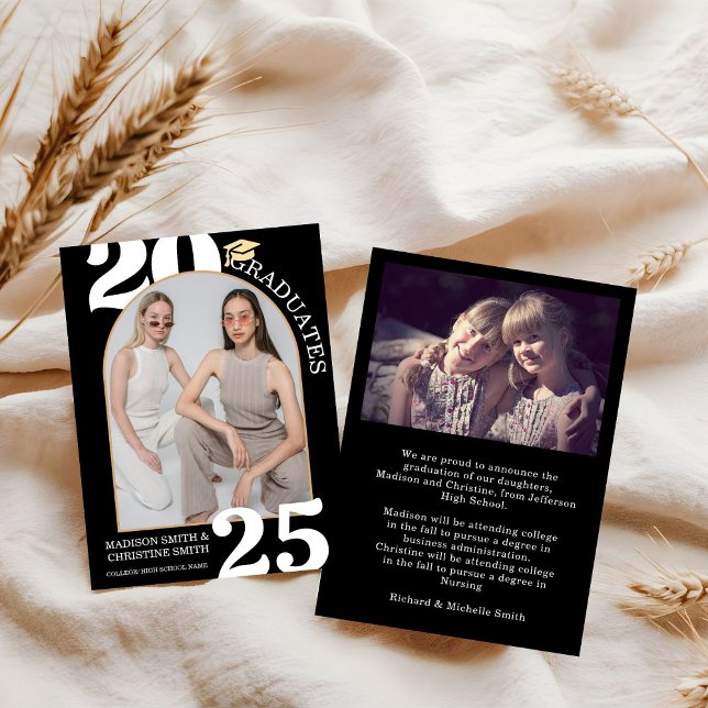 Faire-part Twin Arch Photo College Lycée (Créateur téléchargé)