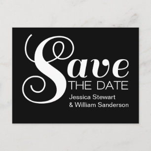Faire-part Typographie chic Enregistrer la date Carte postale