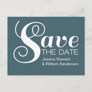 Faire-part Typographie chic Enregistrer la date Carte postale