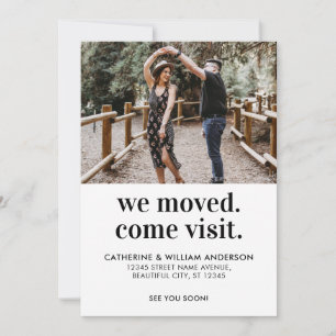 Faire-part Typographie de photo de visite de déplacement mode