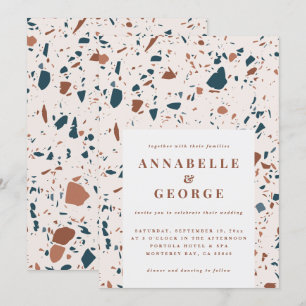 Faire-part Typographie du terrazzo naturel moderne mariage an