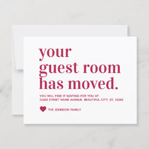 Faire-part Typographie rouge bourguignonne classique Chambre