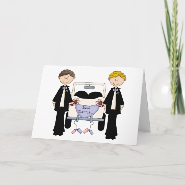 Faire-part Un Mariage homosexuel marié avec des Tee - shirts  (Devant)