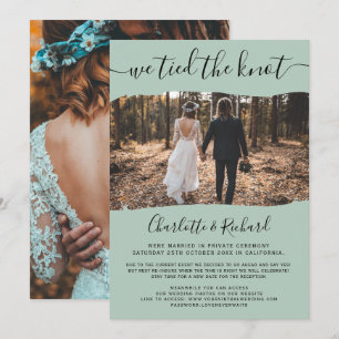 Faire-part Un mariage vert moderne a attaché la photo du noeu