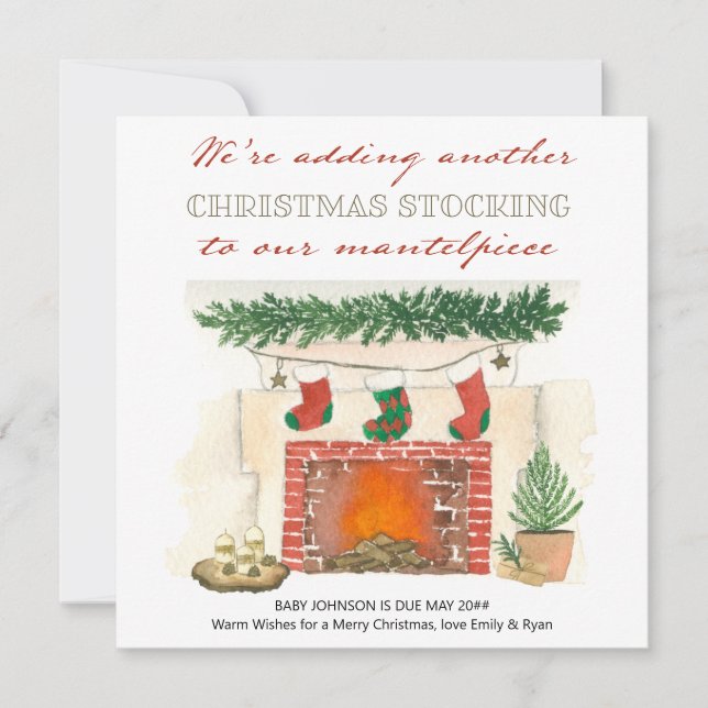 Faire-part Une nouvelle grossesse photo de Noël (Devant)