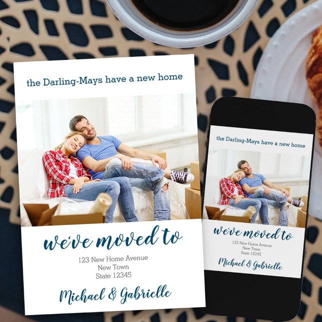 Faire-part Une nouvelle photo personnalisée à la maison que n (Photo new address moving announcement card available printed or as printable digital download)