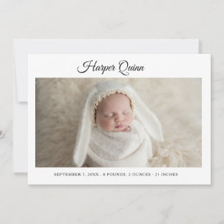 Faire-part Unique Elegant Baby Boy Photo Collage Birth 