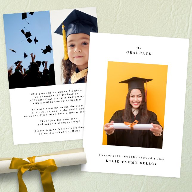 Faire-part Université 3 Photographie Typographie College Dipl (Créateur téléchargé)