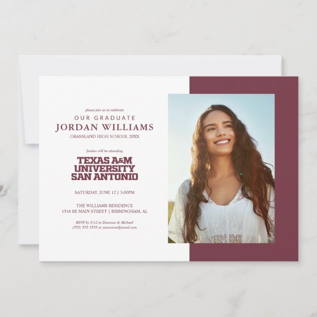 Faire-part Université Texas A&M de San Antonio (Devant)