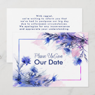 Faire-part UnSave our Date, drôle Cornflower Reverie
