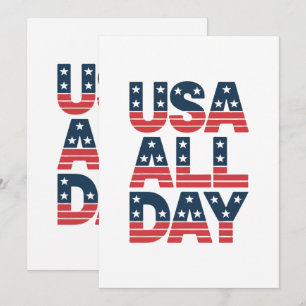 Faire-part USA toute la journée   4 juillet Chemise patriotiq