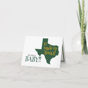 Faire-part Vert/Jaune Fabriqué au Texas Photo Baby