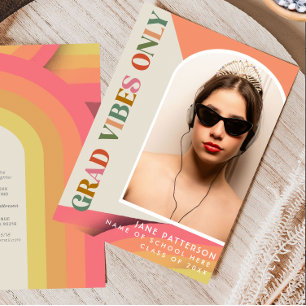 Faire-part vibes de rétro diplômé