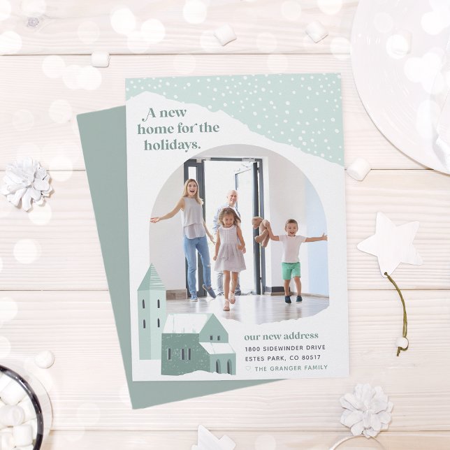 Faire-part Village de neige | Photo Holiday Moving (Créateur téléchargé)