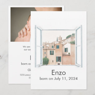 Faire-part Village italien Serene View   votre photo   Naissa