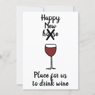 Faire-part Vin drôle pour nouvelle maison