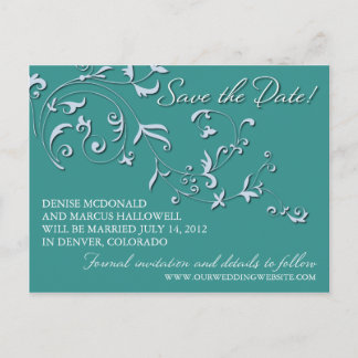 Faire-part Vin floral Enregistrer la date Carte postale