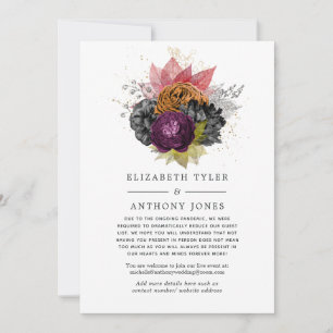 Faire-part Vintage Automne Automne Floral Liste d'invités réd