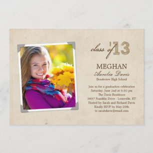 Faire-part vintage d'obtention d'un diplôme de pho