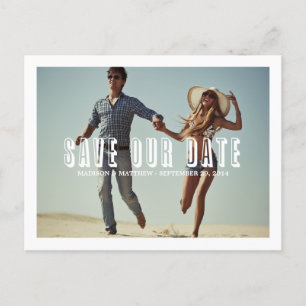 Faire-part Vintage Rétro   Carte postale Enregistrez la date
