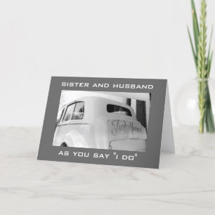 FAIRE-PART VOITURE MARIÉE À MA SOEUR ET À SON MARI