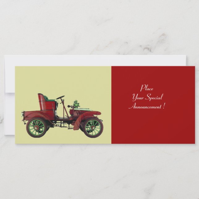 FAIRE-PART VOITURE RÉTRO, RESTAURATION AUTOMOBILE (Devant)