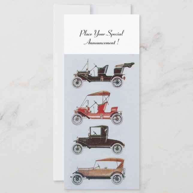 Faire-part VOITURES CLASSIQUES vintages RASSEMBLANT Champagne (Devant)