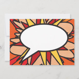 Faire-part Votre message Voix Bubble Amusant Retro Comique Li