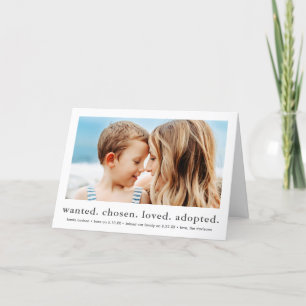 Faire-part voulu choisi aimé adopté Minimal Photo Adoption