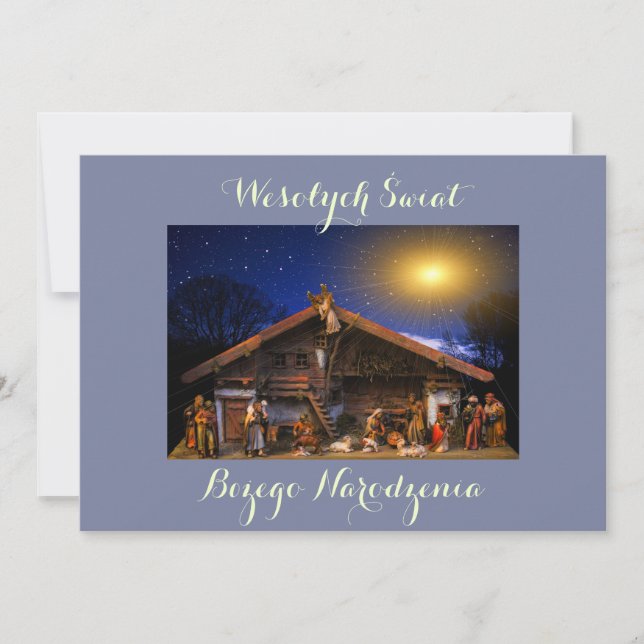 Faire-part Wesołych świąt Merry Christmas Card en polonais (Devant)