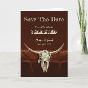 Faire-part Western Rustic Mariage Bull Skull Enregistrer La D
