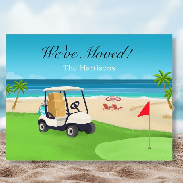 Faire-part We've Moved Golf Course Beach Moving Announcement (Créateur téléchargé)