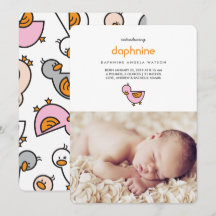 Whimsical Cute Ducklings Photo Baby Girl Birth