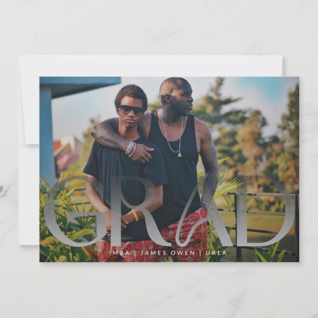 Faire-part White Fade Grad Moderne Photo Uni (Devant)