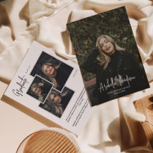 White Fancy Script Photo Collage Graduation