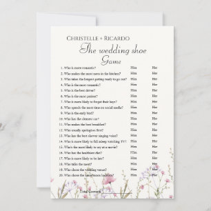 Faire-part WildflowerWedding jeu de chaussures jeu de bachelo