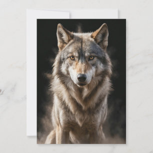 Faire-part Wolf Wild Animal Élégant Dramatique Mist Portrait