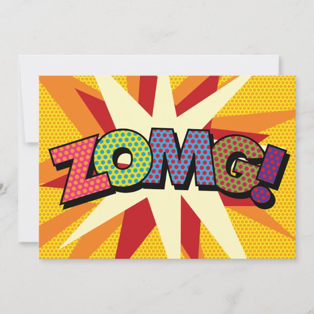 Faire-part ZOMG Votre Message Voix Buble Fun Retro (Devant)