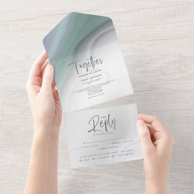 Faire poussiéreux Invitation de mariage tout-en-un (Déchirure)