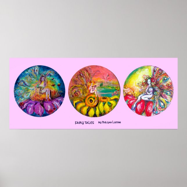 FAIRE TALES gelb pinkblau grün Poster (Vorne)