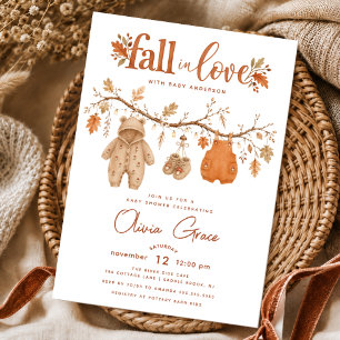 Faire tomber en amour Invitation à la baby shower 