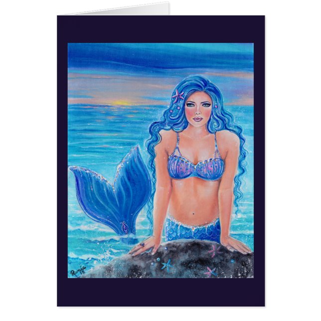 Faire une carte de sirène bleue éclatante par Rene (Devant)